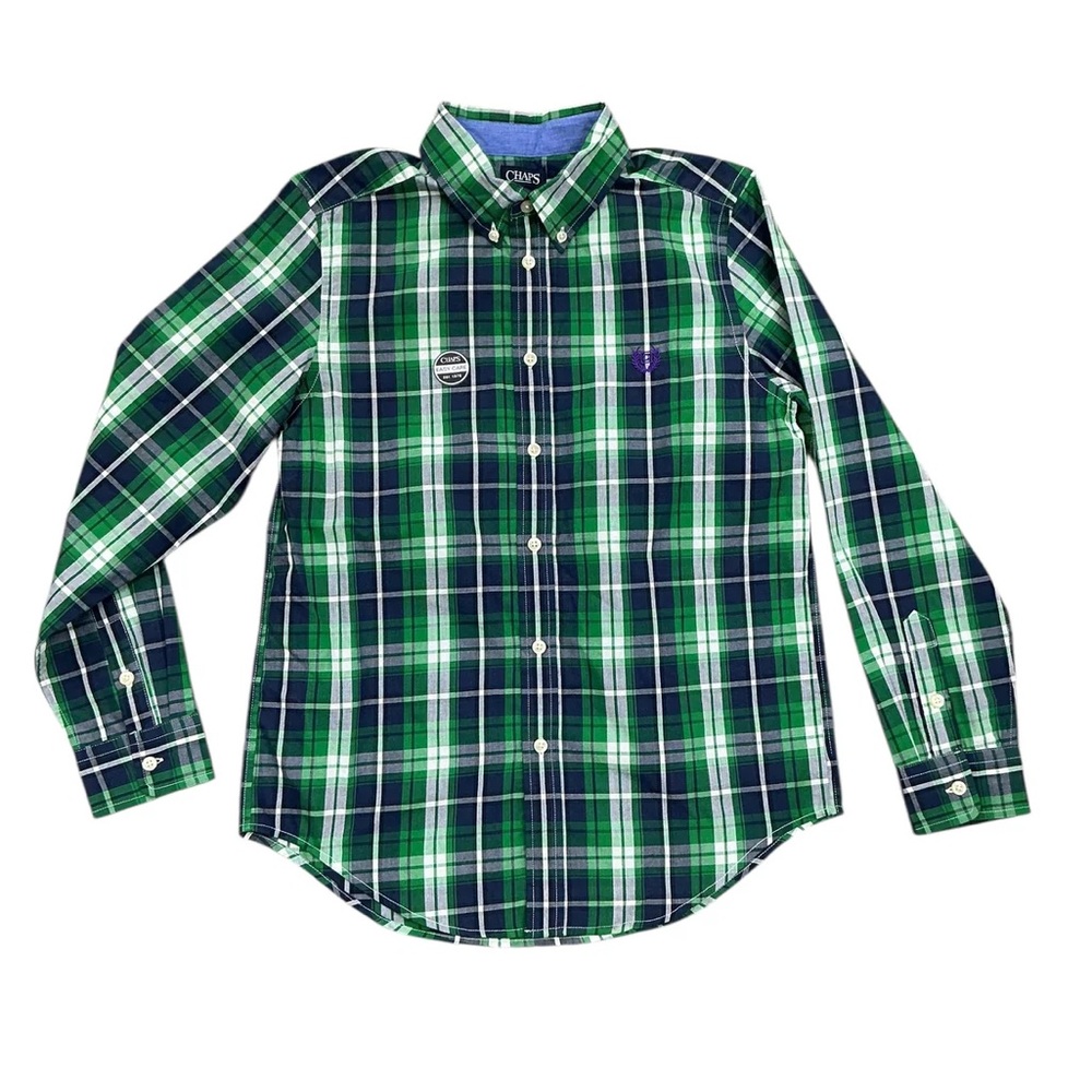 Chaps Green and Blue Plaid Shirt/EUC Sz XL